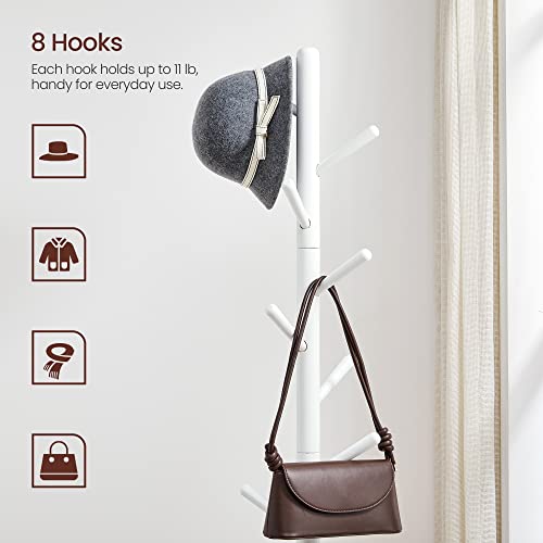 VASAGLE Solid Wood Coat Rack, Free Standing Coat Rack, TreeShaped Coat
