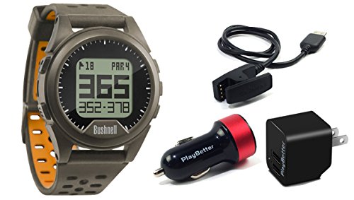 Bushnell-Neo-Ion-Charcoal-POWER-BUNDLE-with-PlayBetter-USB-Wall-Car-Charging-Adapters-Golf-GPS-Watch-35000-Worldwide-Courses