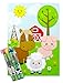 Tiny Mills Farm Animals Coloring Books with Crayons Party Favors with 12 Coloring Books and 48 Crayons, Fun Barnyard Party Favors, Farm Animals Prizes, Favor Bag Filler, Barnyard Party Supplies