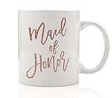 Pink Maid of Honor Mug, 11 oz Coffee Mug, Maid of Honor Gift, Will You Be My Maid of Honor, Sister Best Friend Wedding Party Bridesmaid Box Gift by Digibuddha DM0021