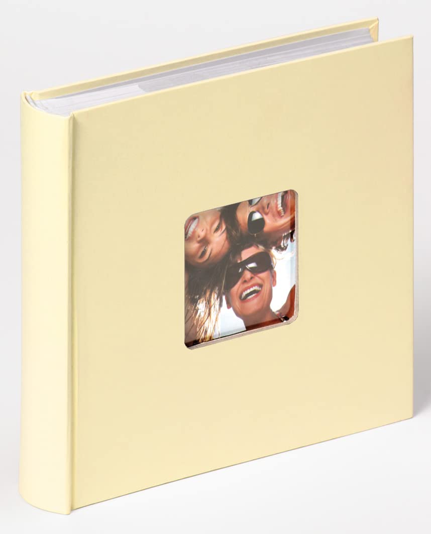 walther Design Photo Album Cream 200 Photos 13 x 18 cm Memo Slip-in Album with Punched Cover, Fun ME-116-H