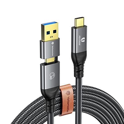 Yottamaster 40Gbps USB C Cable for Thunderbolt 4, 100W Charing Cable with 8K@60Hz Video Output, 2-in-1 Braided USB C/A to C Cable for MacBook iPad Pro/Air, Hub, Docking, External SSD eGpu [1.65ft]