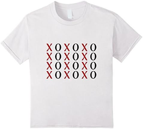 Kids SALE X and O Hugs and Kisses Cute Love Valentines Shirt 12 White