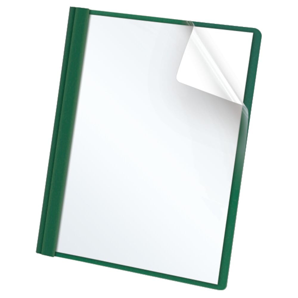 Oxford Clear Front Report Covers, Letter Size, Hunter Green, 25 per Box (55856) — image 1