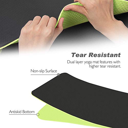 Toplus Yoga Mat, TPE Gymnastics Mat, Training Mat, NonSlip Pilates Mat