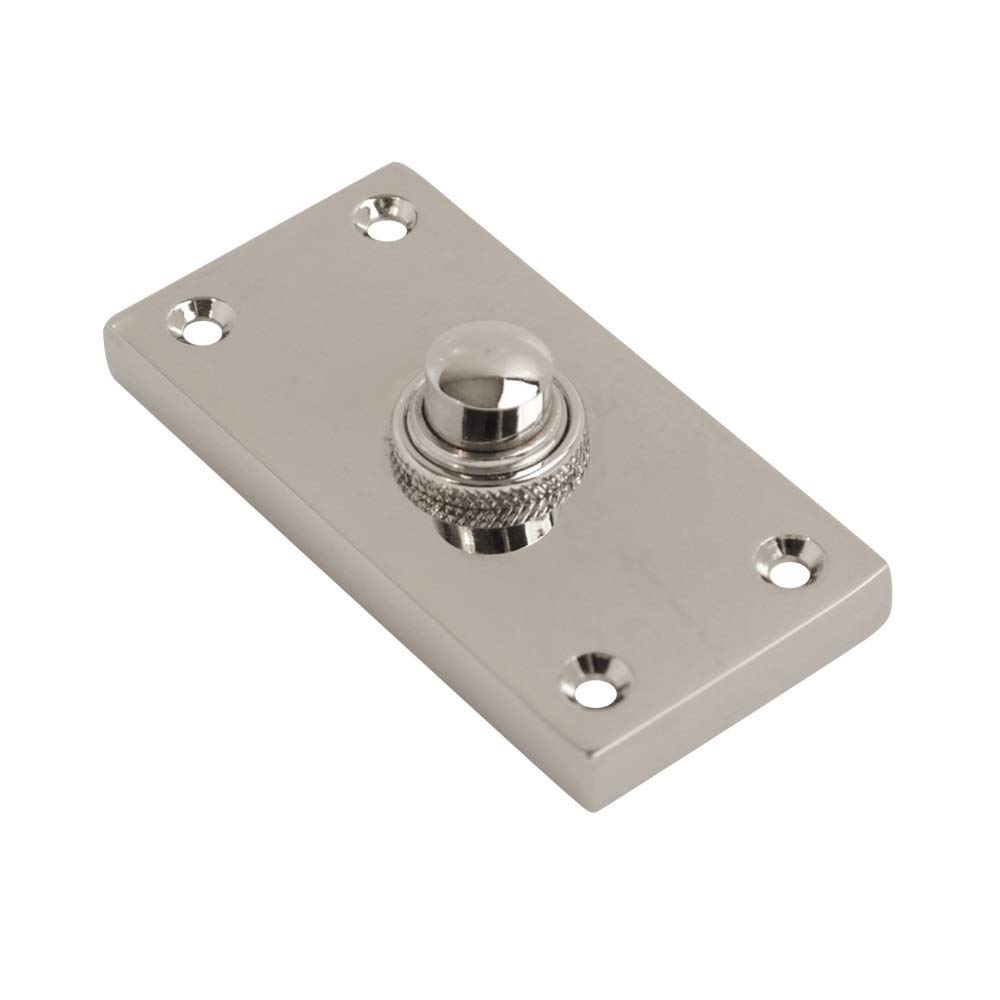 Lunn Hardware Chrome Victorian Push Bell , 75 mm Length