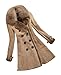 Allbebe Women's Winter Thicken Long Faux Fur Shearling Coat with Fox Fur Trim