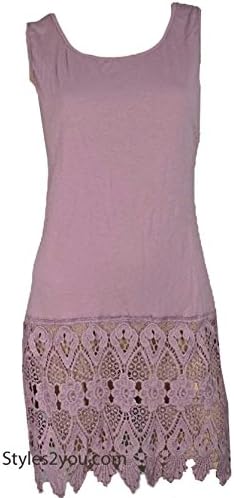 Fanny Shirt Dress Extender With Vintage Lace Trim In Mauve (L/XL, Mauve)