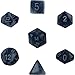 Chessex Dice: Polyhedral 7-Die Phantom Dice Set - Black w/silver