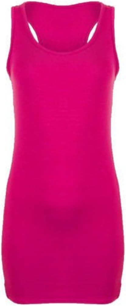 faozofashion Ladies Womens Long Racer Back Bodycon Muscle Vest Top Gym Top 8-26