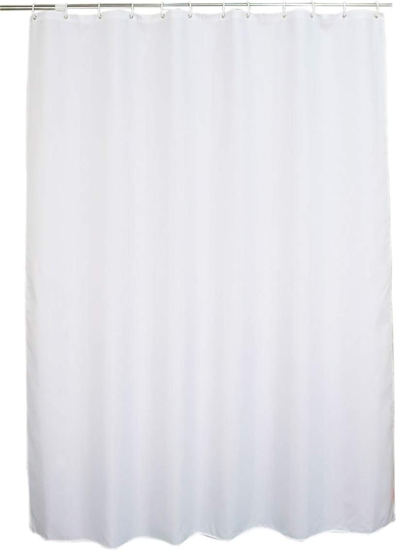 WeLwo Polyester Cloth Bathroom Shower Curtain Liner, 78" W x 96" H White Cloth Fabric Heavy Duty Waterproof Shower Curtain Liner Weighted New