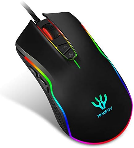 Wired Gaming Mouse 5000 DPI Programmable Mouse High Precision Optical Mouse USB Gaming Mouse with PC/Laptop/Desktop Windows System 16.8 Million Chroma RGB Color Backlit 7 Programmable Buttons