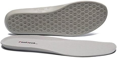 Comfort Shoe Insole - Moulded Pu, lightweight Cushioning, Neutral Arch designed by FootTech (Women 6, Grey)