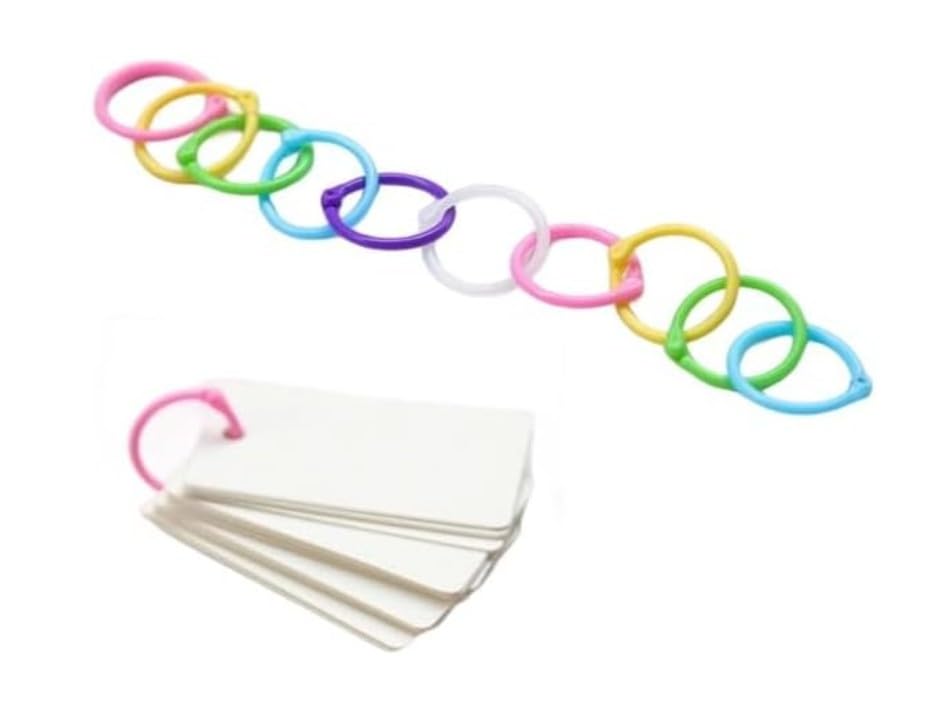 Photo 1 of 30pcs 15 mm/0.59 inch Multicolour Loose Leaf Binder Rings, Office Book Candy Color Plastic Binder Rings Key Book for School, Home, Office, Scrapbook