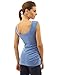 PattyBoutik Women Scoop Neck Ruched Tank Top (Blue Medium)