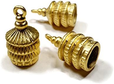 Foxy Findings Matte Finish 24k Gold Plated Leather Cord Tip or Tassel Caps 21mm Set of 2 CG013