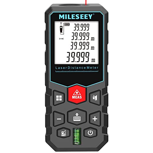 MiLESEEY Laser Measure,50M/164ft Laser Tape Measure,±2mm Accuracy Digital Tape Measure with Area, Volume Measurement,LCD Backlit,Mute Function,IP54,Battery Included