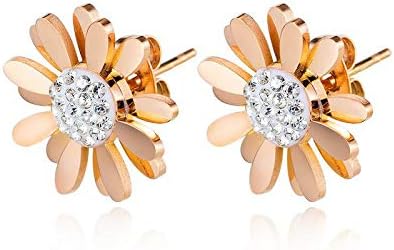 デージー花 モチーフ ピアス ステンレス アクセサリー ジュエリー ローズゴールド ピアス 通販 Amazon