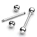 Jovivi 8pc 14G Mix-color Stainless Steel 5MM Ball Straight Barbell Tongue Rings Bars Piercing 5/8