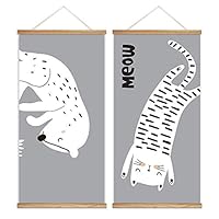 Hanging Poster Cute Cats Theme Wall Decoration for Bedroom Dinning Room Ready to Hang - 18