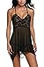 Avidlove Halter Lace Babydoll Lingerie Chemise See-through Irregular Length Dress Black XL