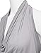 NINEXIS Women's Halter Neck Draped Front Open Back Top Silver S