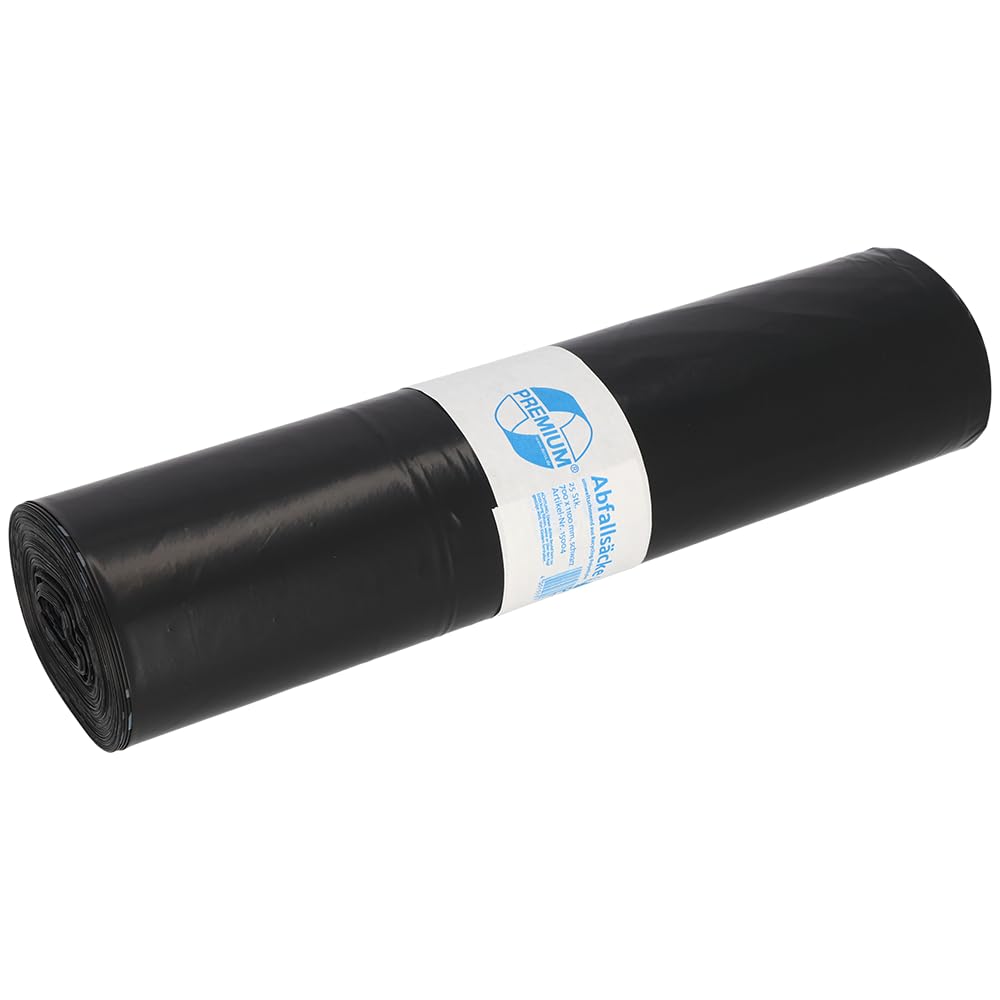 Deiss Premium 15004 Rubbish Bags 700 x 1100 mm x 0.06 25 per roll) – Black