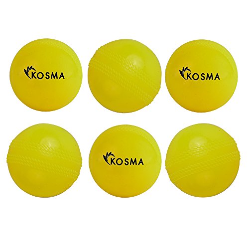 Kosma Set of 6 Wind Ball Cricket Ball | Soft Training Balls | Sports & Outdoors (Yellow) - Thumbnail 5
