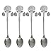 Haishell 4 Pcs Coffee Spoon Stainless Steel Dog Dessert Spoon Drink Spoons Mixing Spoon Milkshake Spoon Tableware Kitchen Supplies,Silver