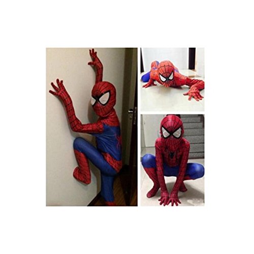 Christmas Party Boy Spiderman Costume Kids Superhero Cosplay Bodysuit Children (M)