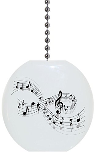 Sheet Music Solid Ceramic Fan Pull