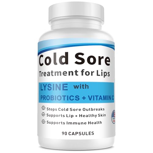 Cold Sore Treatment for Lips Natural Lip Health Support Immune Boost for Lip Care - Lysine Cold Sore Patch with Probiotic & Vitamin C Immune Support for Effective Prevention and Clear Skin