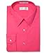 Biagio Men's 100% Cotton Solid HOT Pink Fuchsia Dress Shirt w/Convertible Cuffs