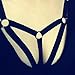 Hunputa Sexy Triangle Alluring Womens Harness Bra Elastic Cage Bra Strappy Hollow Out Bra Bustier (XL, Black)