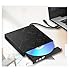 Auitee External CD DVD Drive,USB 3.0 Type C Dual Port Slim Portable External CD DVD Rewriter Burner Writer, High Speed Data Transfer External USB Optical Drives for Laptop/MacBook/Desktop