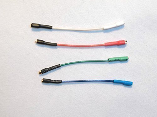Cartridge Headshell connector wires / leads with gold connectors for Technics SL D1, SL D1K, SL D2, SL D202, SL D205, SL D2K, SL D3, SL D303, SL D33, SL D3K, SL D5, SL Q2, SL Q202, SL Q2K, SL Q3, SL Q303, SL Q33, SL Q33K, SL Q3K cartridge to Tonearm leads