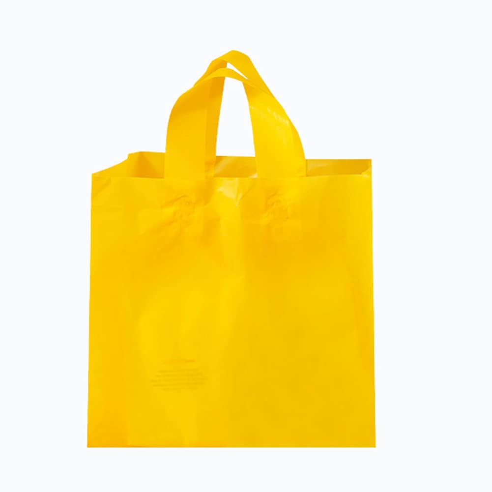 50 take-Out Bags, Biodegradable Plastic Bags, Food Bags, Convenience Bags, Catering, supermarkets, Hand-held Shopping Bags (Yellow, 9.4