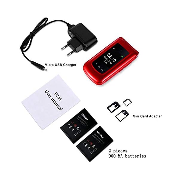 Uleway-Big-Button-Mobile-Phone-for-Elderly-Sim-Free-Flip-Phone-Unlocked-Basic-Mobile-Phone-with-SOS-Button-Loud-Speaker-for-Senior-2G-Red uleway Big Button Mobile Phone for Elderly, Sim Free Unlocked Senior Mobile Phone with SOS Button, Torch, Camera…