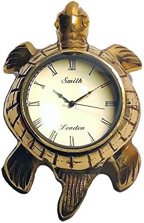 Castle Instruments 5 Inches Turtle Brass Desk Clock | Table Clock | Wall Clock