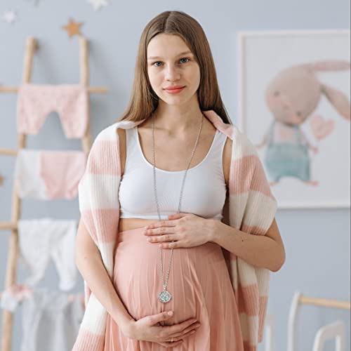 AEONSLOVE Pregnancy Bola Necklace with Sweet Melody Tree of Life Pendant Musical Bell for Pregnant Women, 2 Chains