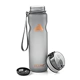 Victanz Sports Water Bottle 1 litre/32oz Large Drinking Bottles with Filter, Leak Proof, Open With 1-Click, Fast Flow, Eco-Friendly Tritan Co-Polyester Plastic - 100% BPA Free