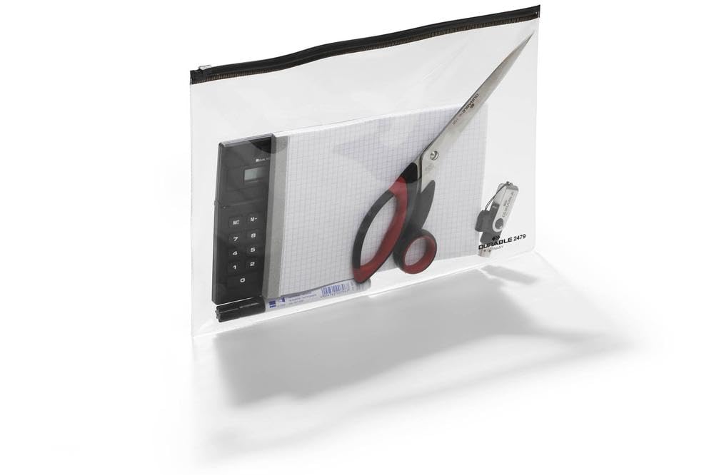 Durable 247901 Zipper Pocket A4, Bag with 5-Piece, Transparent