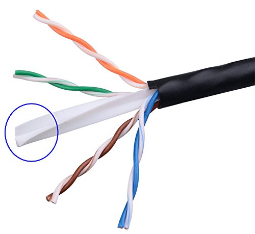 Five Star 1000 ft Cat6 CMR UTP ETL Listed 23AWG 4 Pairs Solid Copper Internet Network Ethernet cable PVC Black