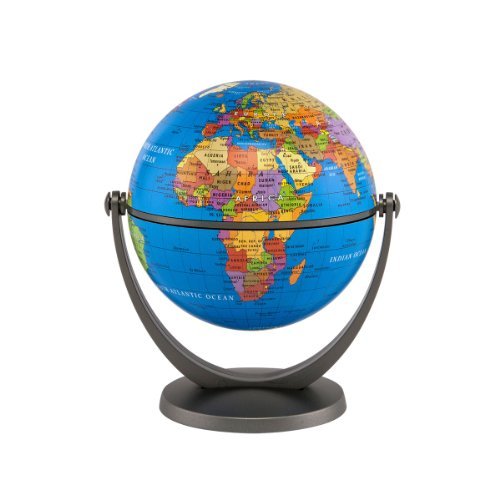 Political swivel and tilt blue ocean 4-inch globe