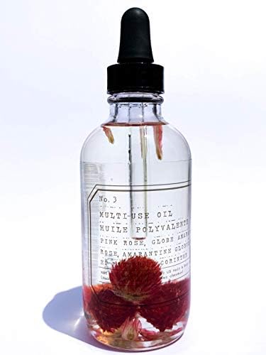 The Petal Collection No 3 Pink Rose Globe Amaranth Currant Multi Use Oil Tru Fragrance And Beauty Scented Fragrance Oil With Flower Buds Apricot Sweet Almond Oils And Vitamin E