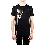 Versace Collection Men's Cotton Angular Medusa Graphic T-Shirt Black Gold