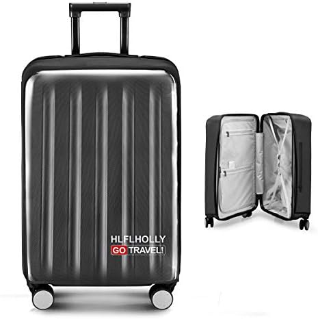 Removing-Free Travel Luggage Cover Suitcase Protector Fits 20-30 Inch Luggage (Elastic cloth+Clear pvc)