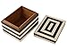 Handicrafts Home Small Decorative Box with Lid – 6x4.5x4” Trinket, Remote Control & Keepsake Memory Box, Decorative Accent for Coffee Table, Shelf, Mantle & Boho Home Decor- Concentric - Black White