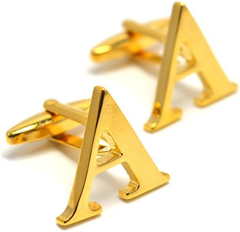 MESE London Letter Name Initial Cufflinks 18ct Gold Plated/Silver Plated - Elegant Gift Box
