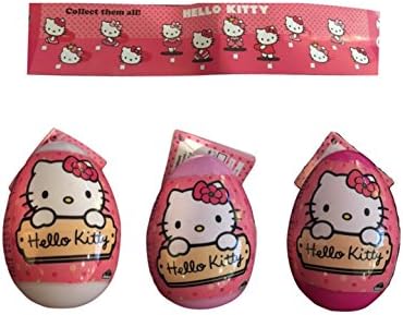 3 NEW HELLO KITTY PLASTIC SURPRISE EGGS